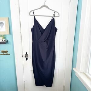 Betsey Johnson Revved Up Faux Wrap Tulip Hem Dress Bodycon Sexy Feminine Size 12